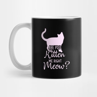 Funny Humor Cat Gift, Are You Kitten Me Right Meow Mug